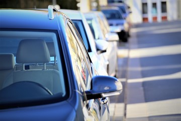 An Image of a car, traffic