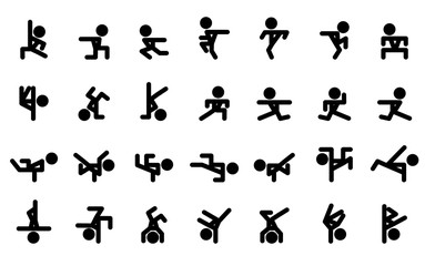 Dancing breakdance or hip-hop icon. Vector Illustration.