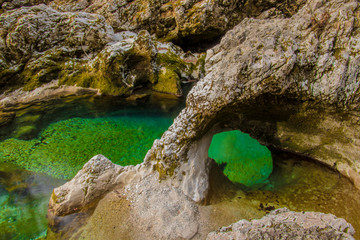 hole in a rock formation