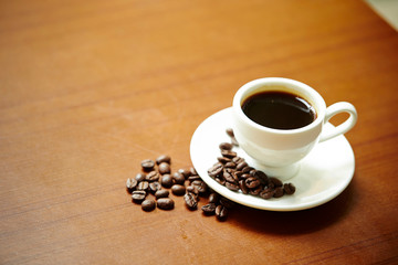 cup of coffee and beans