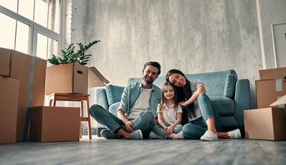 Family on moving day