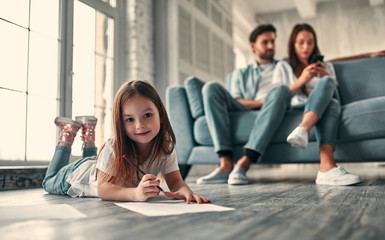 Happy family at home