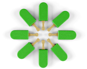 Ice cream on a stick isolated on a white background 3d render