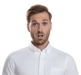 amazed young casual man