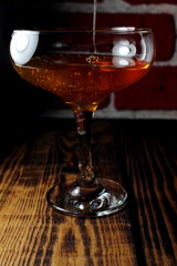 Honey in a glass goblet