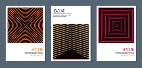 simple geometric cover design templates, black square background