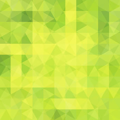 Geometric pattern, triangles vector background in yellow, green  tones. Illustration pattern
