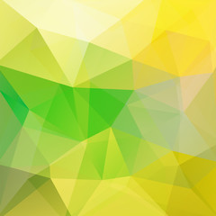 Abstract mosaic background. Triangle geometric background. Design elements. Vector illustration. Yellow, green colors.