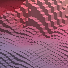 Abstract background with cube decoration. Vector illustration. Pink, purple colors.