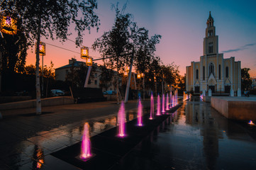 Sunset and the church