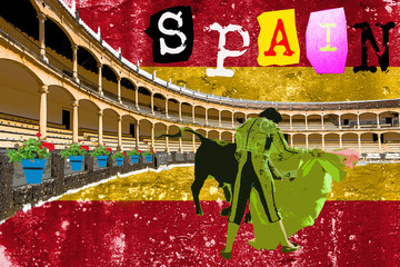 Spain, Modern style contemporary art zine culture collage