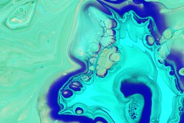 Abstraction of aquamarine paint