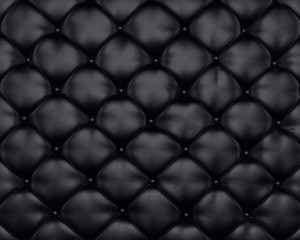 Luxury texture of black leather furniture with buttons