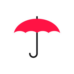 Red umbrella icon vector flat design