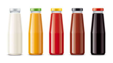 Bottles for juice, dairy drinks and other. 