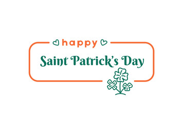 Happy St. Patrick's Day abstract logo on white background.