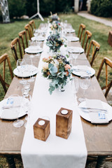 Wedding table decoration and floristic design