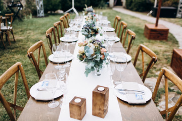 Wedding table decoration and floristic design