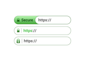 SSL sertificate website icon secure. HTTPS ssl safe connection site browser url data - obrazy, fototapety, plakaty