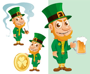 Saint Patrick's Day. Funny cartoon leprechaun.