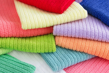 Set of cleaning microfiber clothes