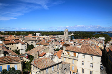 Fototapeta na wymiar Arles, view of the city from the amphitheater