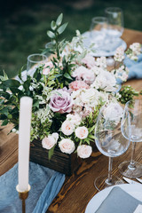 Wedding table decoration and floristic design