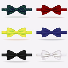 Realistic 3d Detailed Bow Tie Set. Vector