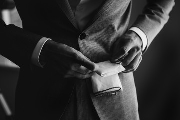 Groom's wedding preparation