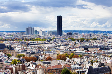 View of the Paris roofs and Montparnasse tower