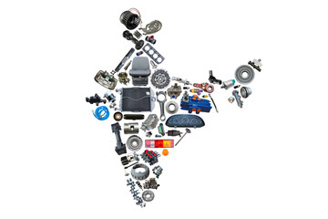India map of the auto parts for shop auto aftermarket.