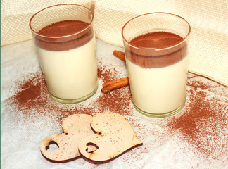 Panna cotta in a glass homemade