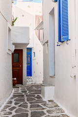 Streets of Naoussa village Paros island, Greece