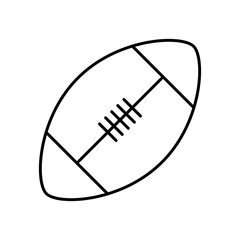 Rugby ball contour is isolated on a white background