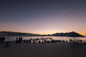 Sunset at La Concha (Kontxa) bay at Donostia-San Sebastian, Basque Country.	