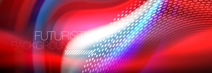 Fluid colors mixing glowing neon wave background, holographic texture