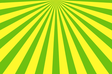 Fototapeta premium Flat Green Sunburst rays sunbeam background vector