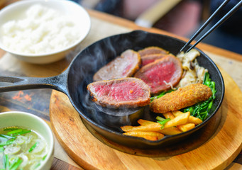Traditional smoked barbecue wagyu beef