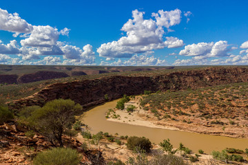 Stunning Kalbarri National Park with sandstone, vegetation and scenic gorge views in Western Australia