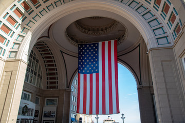 American flag in Boston