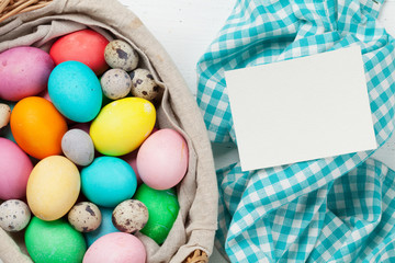 Easter eggs in basket