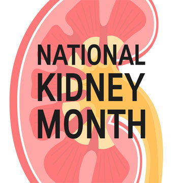 National Kidney Month Concept In Flat Style