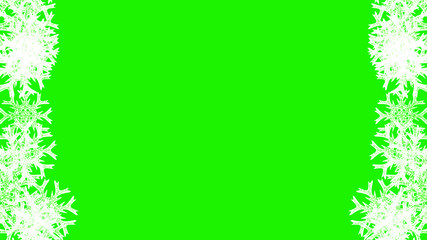 Abstract background with a variety of colorful snowflakes. Big and small.