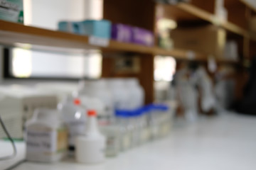 scientific biotechnology biiology lab laboratory. blur background