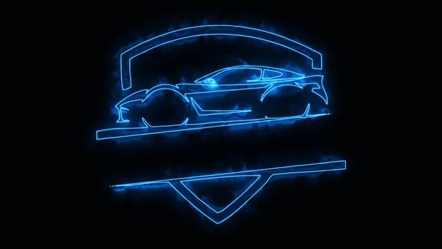Blue Sport Car Animated Logo Loop Graphic Element