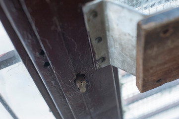 metal, wood, lock, door, closeup, detail, wooden, safety, home, house, protection, brown, doorway, office, handle, keyhole, residential, open, object, front, steel, knob, unlock, contemporary, interio