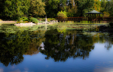 Relaxing in the Japanese Gardens mirroring the nature
