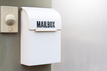 Mailbox with bell buzzer on wall home for postman and communication lifestyle city people image