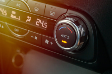 Temperature control knob in the car air conditioner