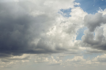 Blue sky, cumulus clouds